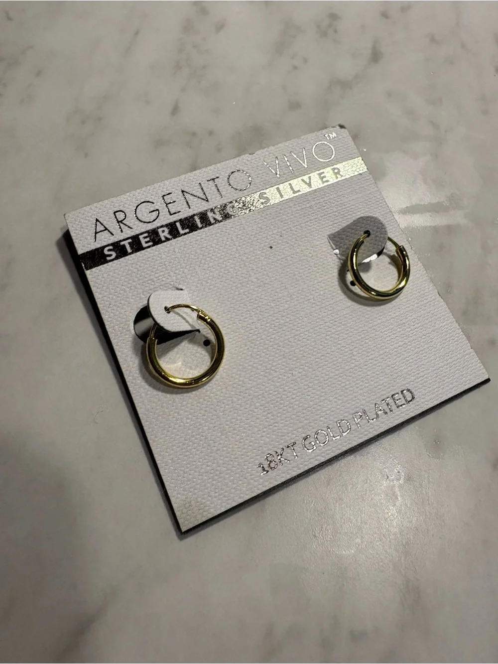 Argento Vivo 18KT Gold-Plated Sterling Silver Small Hoop Earrings - Gold